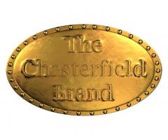 Chesterfield sofa 4 os vintage czern skora