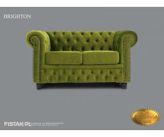 Chesterfield sofa 2 os zielen z zamszu Fluweel