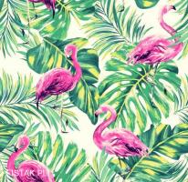 Flamingi D-57, tkanina tapicerska, dekoracyjna